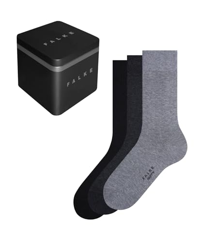 falke happy box 3 paare socks für damen und herren, schwarz, bunt
