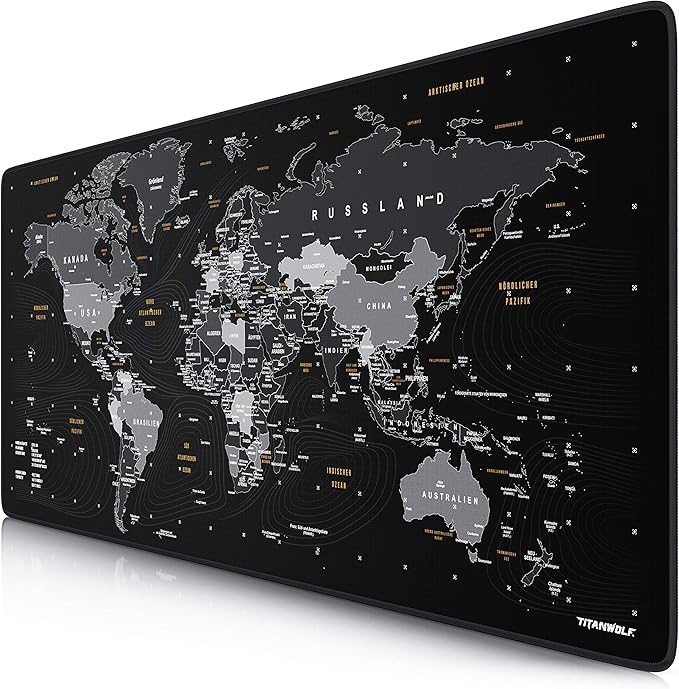 titanwolf gaming mauspad 900x400x3 mm, deutsches layout, xxl größe