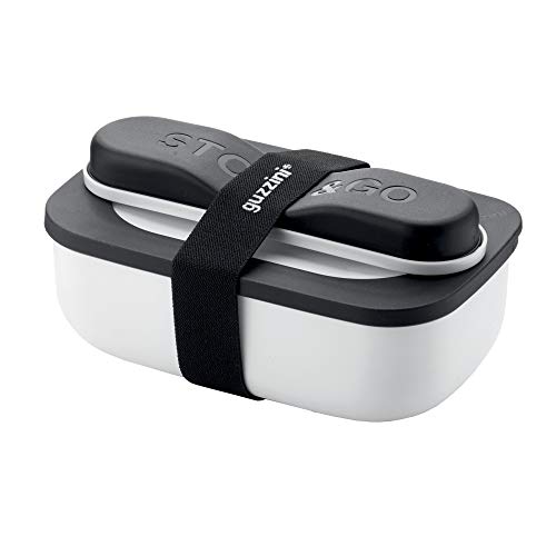 Produktbild: guzzini lunchbox set on the go mit besteck weiß 20 x 12 x 7 cm 900 ml 17110211