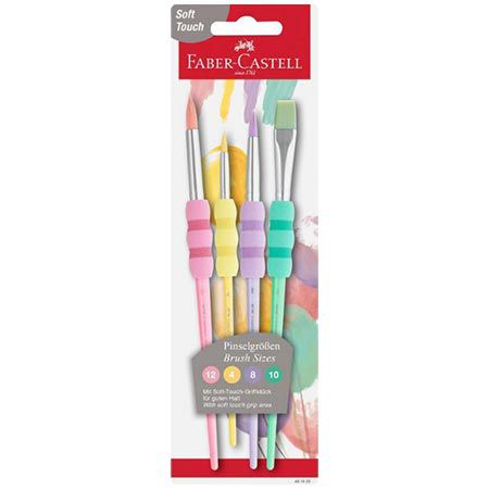 faber-castell pinsel set 4er mit softgriffstück für 3,89 euro statt 6 euro
