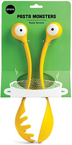 ototo pasta monster spaghetti servierset, salatbesteck, bpa-frei, lebensmittelecht