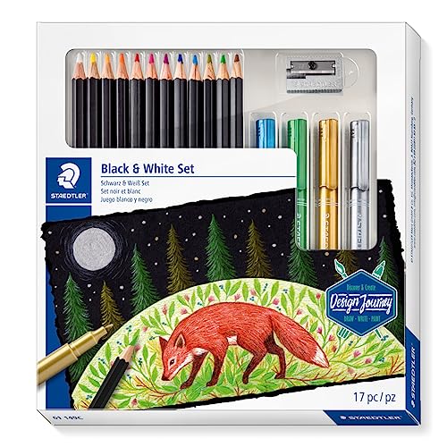 staedtler schwarz weiß set, komplettset für zeichnen und Malen