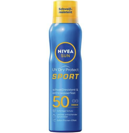 nivea sun sonnenspray lsf 50 200ml sport uv dry protect für 9,95 statt 16