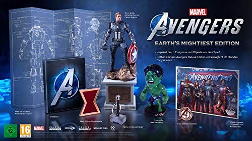 marvel's avengers earth's mightiest edition xbox ps4 mit figur, steelbook, pin, gürtelschnalle