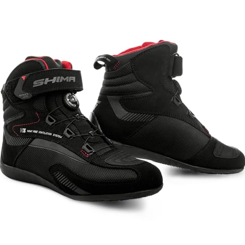 shima exo motorradschuhe herren leder stiefel mit protektoren schwarz 42