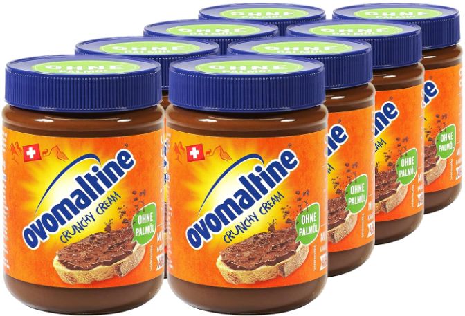 ovomaltine crunchy cream 8x  schokoladige aufstrichcreme für snackliebhaber
