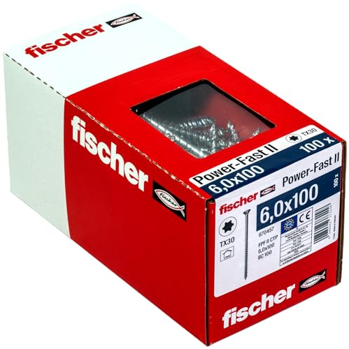 Produktbild: fischer PowerFast II CTP Spanplattenschraube 6,0 x 100 mm Teilgewinde 100 Stück