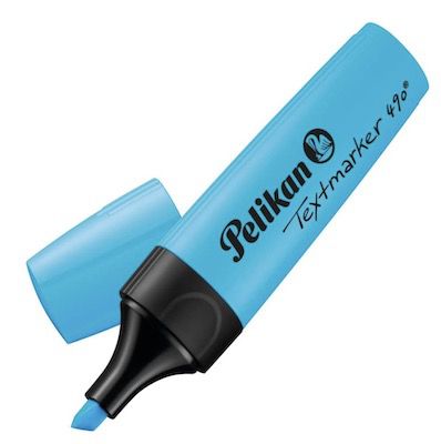 pelikan textmarker 490 leuchtblau 10er pack für 5,98 euro statt 8 euro