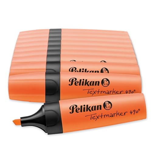 pelikan textmarker 490 neon-orange, 10 stück, keilspitze