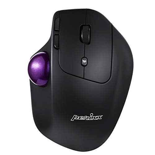 perixx perimice-720 ergonomische trackball maus, wireless 2.4 ghz, bluetooth, schwarz