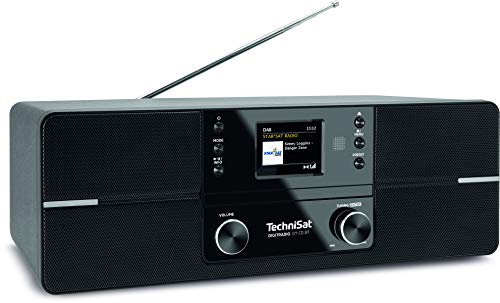techniSat digitRadio 371 cd bt - stereo digitalradio mit cd-player, bluetooth, dab+, ukw, wecker, fernbedienung, schwarz/silber