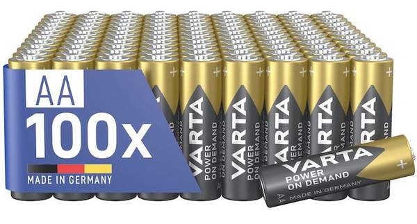 varta power on demand aa batterien 100er pack für 29,99 euro statt 40 euro