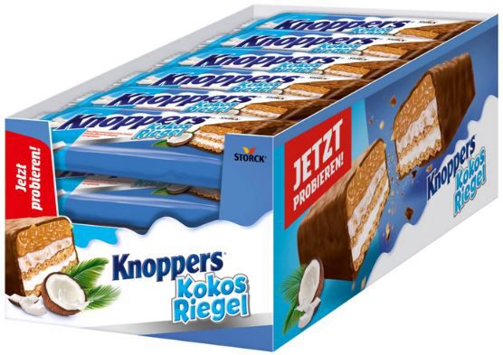 knoppers kokosriegel 24er pack je 40g für 11,39 statt 18