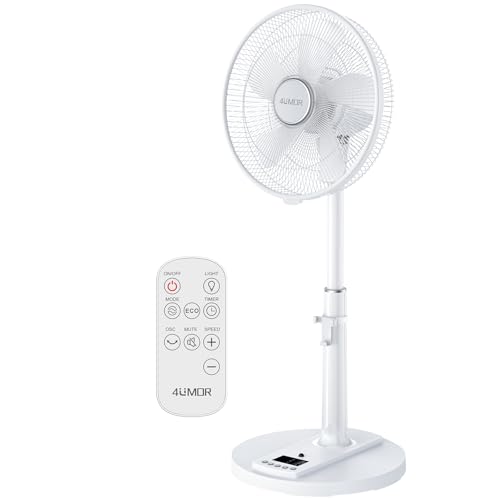 4UMOR leiser standventilator 24W 20dB 9 geschwindigkeiten oszillation 90 fernbedienung 41cm