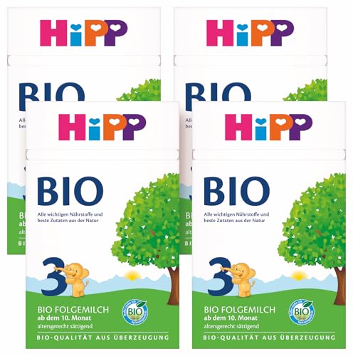 hipp bio folgemilch 3 nach 10 monaten 4 x 600g mit omega-3, calcium, vitamin d