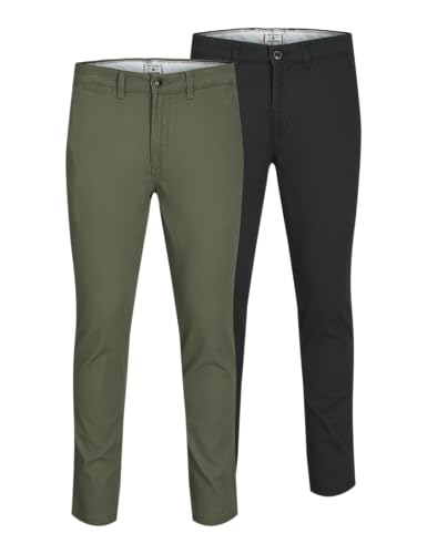 jack und jones chino set 2 stücke oliv schwarz
