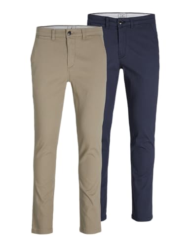jack & jones chino hose slim fit 2er-pack 36w 32l dunkelblau
