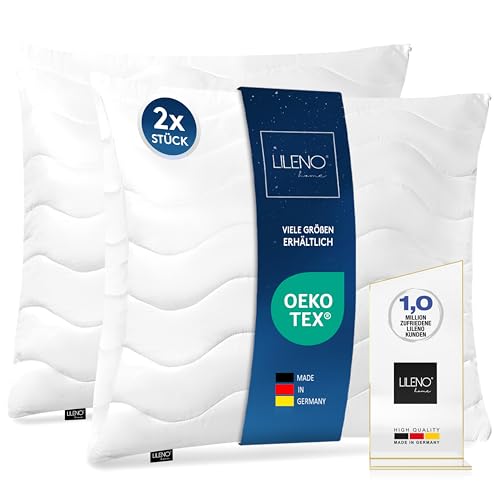 kopfkissenset lileno home 80x80 cm medium, waschbar bis 95, 2er set mit reißverschluss