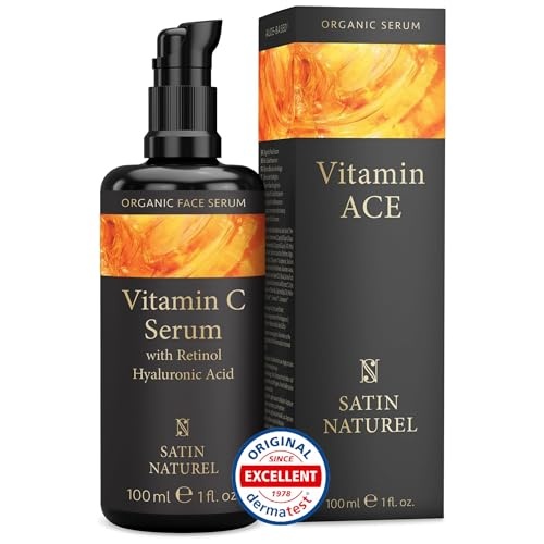 vitamin c serum 100ml mit retinol und hyaluron für glowing haut - satin naturel