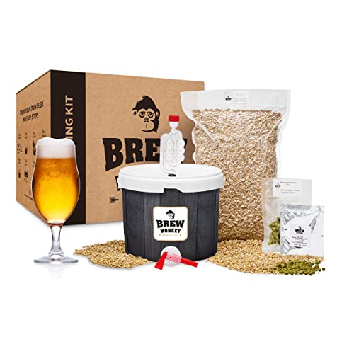 Brew Monkey Bierbrauset Helles Set 5 Liter, 6,4% Vol, Bier brauen für Männer, Geschenke für Papa