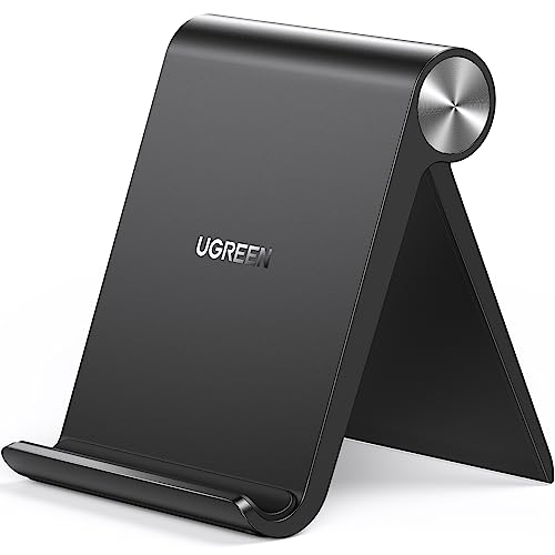 Produktbild: handy ständer für tisch klappbar kompatibel mit iPhone 16 15 14 13 12 pro max, galaxy s23 bis 7,9 zoll schwarz