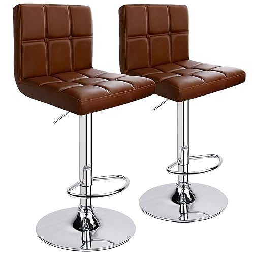 barhocker 2er-set von leader accessories, höhenverstellbar 62-83cm, kunstleder, schwarz