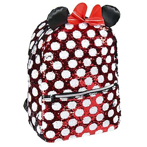 cerd kinder rucksack minnie mit metalisierten glitzerlentejuelas, mehrfarbig