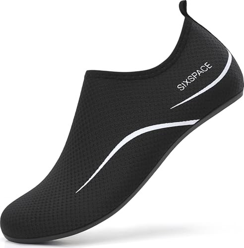 Badeschuhe Herren Damen Wasserschuhe Aquaschuhe Strandschuhe Schwarz 39 EU