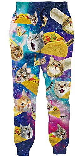 loveternal jogginghose herren katze pizza design lustige jogger sport pants M