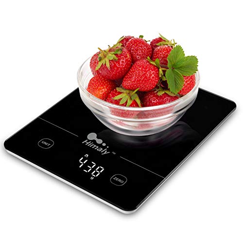himaly digitale küchenwaage 5kg/1g mit tara-funktion, sensor-touch, led-display