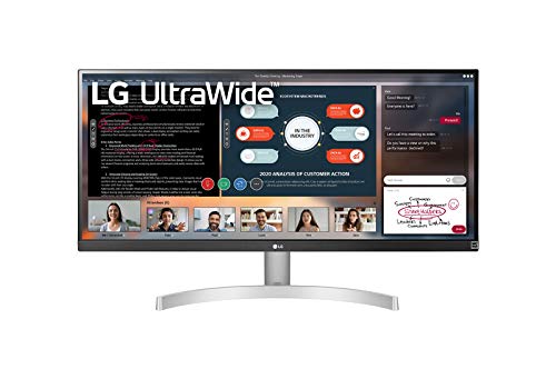 lg 29wn600 29 zoll ultrawide monitor, flicker safe, weiß, hdmi, displayport