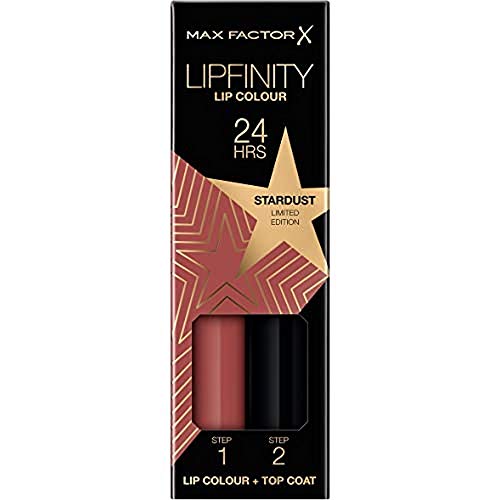 max factor lipfinity lip colour stardust 82, langanhaltend, feuchtigkeitsspendend, 2.3 ml + 1.9 g