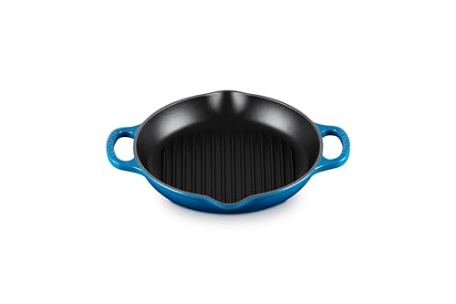 le creuset grillpfanne gusseisen rund 25 cm blau