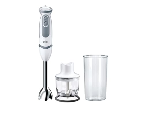 braun multiquick 5 vario mq 5220wh stabmixer 1000 w mit zubehör set, weiß/grau