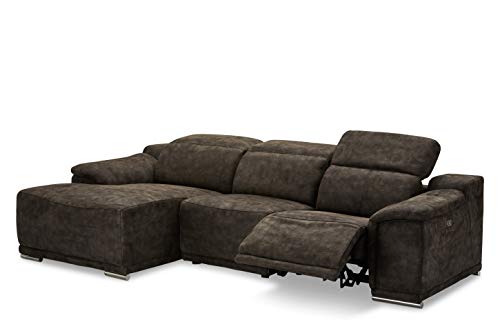 ibbe design ecksofa l-form braun stoff mit verstellbarer relaxfunktion 282 x 160 x 73 cm