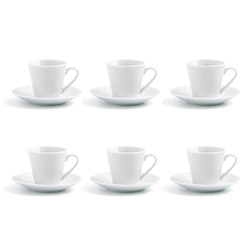 quid renova set 6 tassen untertasse porzellan 9 cl transparent