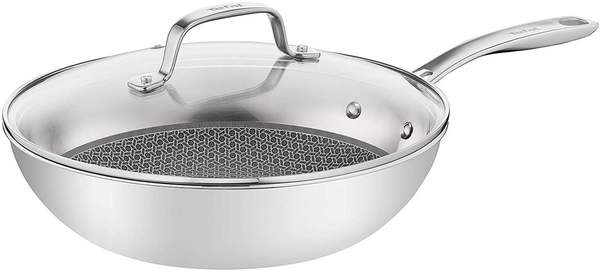 tefal wokpfanne e49716 28 cm mit glasdeckel, antihaftversiegelt, 78,89