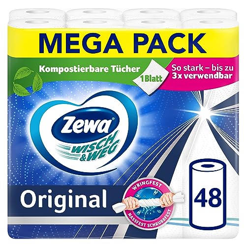 zewa wisch und weg küchenrolle mega pack 12 packungen 48 rollen x 45 blatt