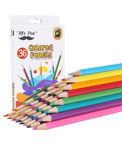 buntstifte 36 stück von mr. pen, farbstifte für kinder und erwachsene, kartenstifte