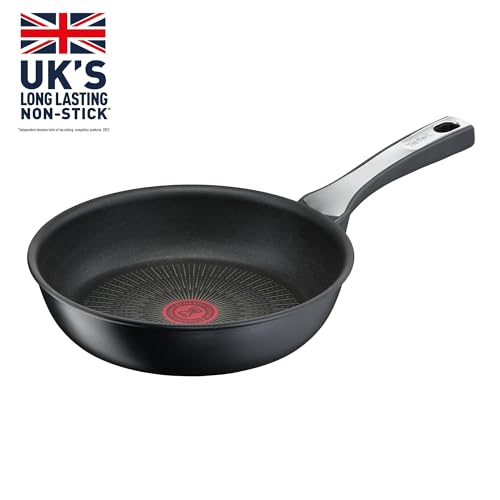 tefal bratpfanne 24 cm, titanium antihaft-beschichtung, induktionsgeeignet, schwarz