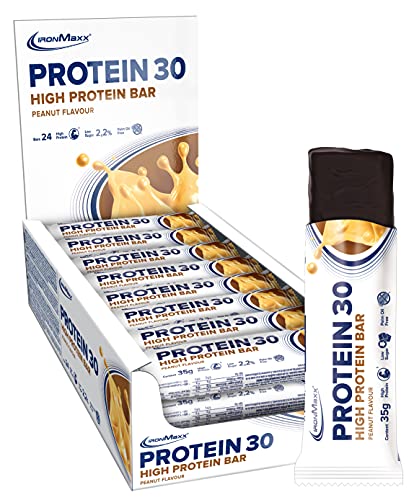 Entdecken Sie die IronMaxx Protein 30 Eiweißriegel  Erdnuss-Variante! Ideal für eine zuckerreduzierte und Low-Carb-Ernährung, palmölfrei und mit Vitaminen.