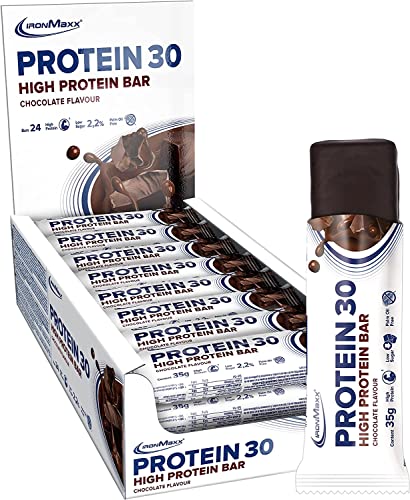 eiweißriegel schokolade 24x35g ironmaxx, palmölfrei, glutenfrei, low-carb, zuckerreduziert