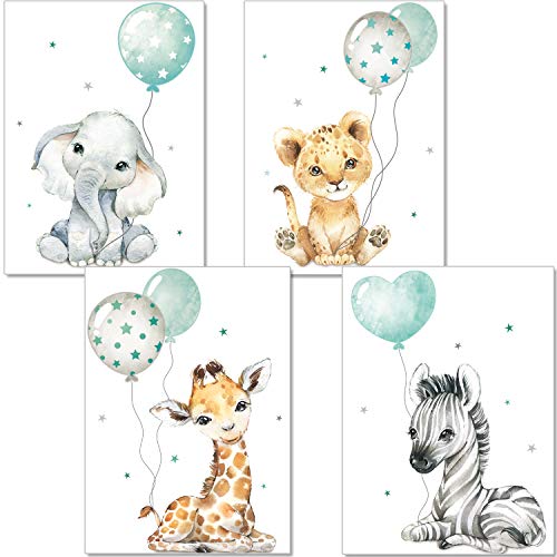 artpin dschungel poster kinderzimmer deko für junge und mädchen mint luftballon