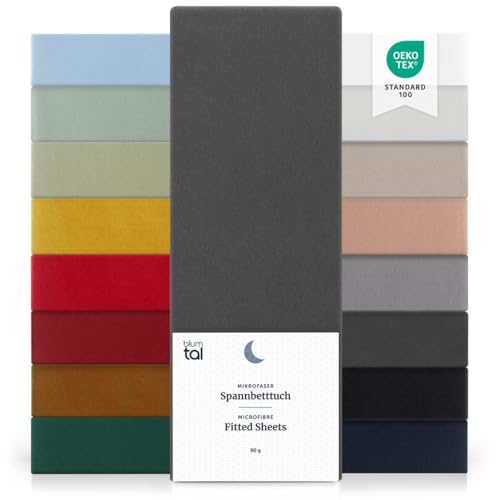 blumtal spannbettlaken 180x200 cm microfaser oekotex anthrazit leintuch