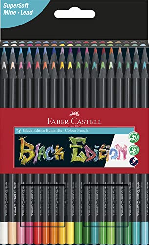 Faber-Castell Buntstifte Blackwood, 36er Etui, Black Edition