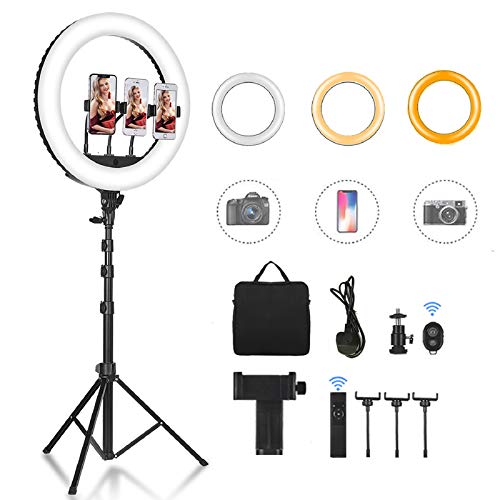 cxyp 18 inch led ring light dimmable mit stativ und fernbedienung für smartphone
