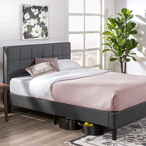 zinus lottie bett 180x200 cm mit holzlattenrost, grau