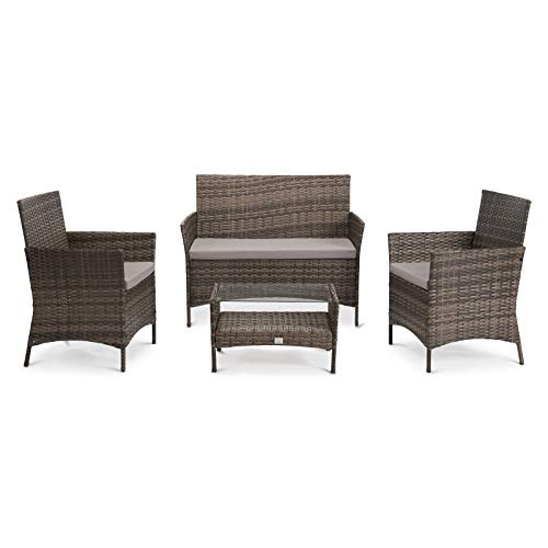 gartenmöbel set svita brooklyn poly rattan sofa essgruppe lounge braun