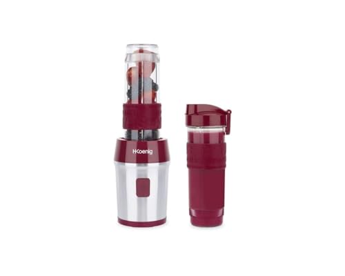 h.koenig smoothie maker 570 ml mit 2 flaschen, 300 w, kompakt, rosa, bpa-frei
