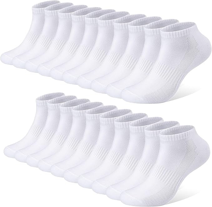 Sneaker Socken Herren 43-46 Weiß Grau 10 Paar Atmungsaktive Baumwollsocken